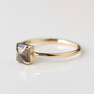 Brown salt and pepper diamond ring in solid gold