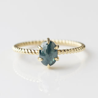 Blue diamond exclusive ring in solid gold