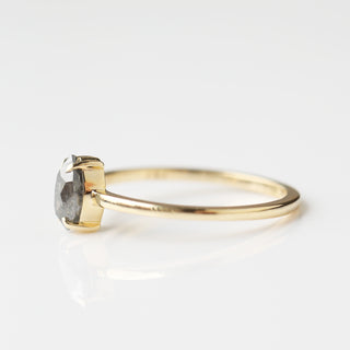 Exclusive Carrie Elizabeth Salt and Pepper Diamond Ring One of a kind, Marquise