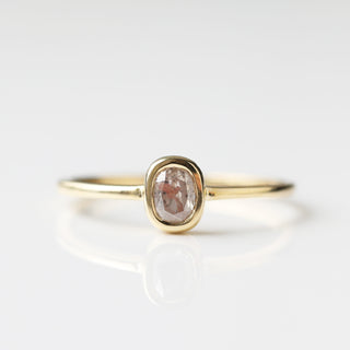 Exclusive Carrie Elizabeth Salt and Pepper Diamond Ring One of a kind, Cushion cut 