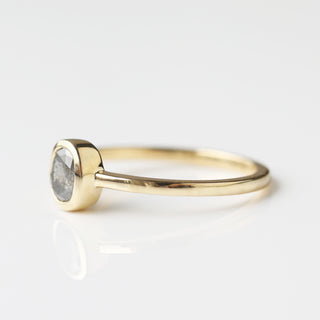 Exclusive Carrie Elizabeth Salt and Pepper Diamond Ring One of a kind, Cushion cut 