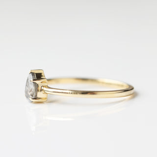 Exclusive Carrie Elizabeth Salt and Pepper Pear Diamond Ring One of a kind
