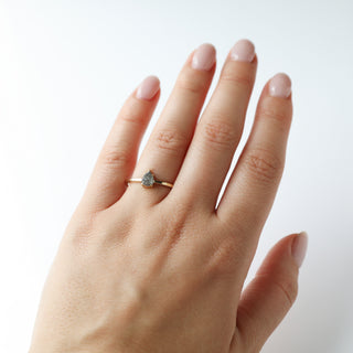 Exclusive Carrie Elizabeth Salt and Pepper Pear Diamond Ring One of a kind