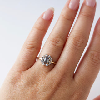 Carrie Elizabeth Salt and Pepper Diamond Ophelia Vintage ring