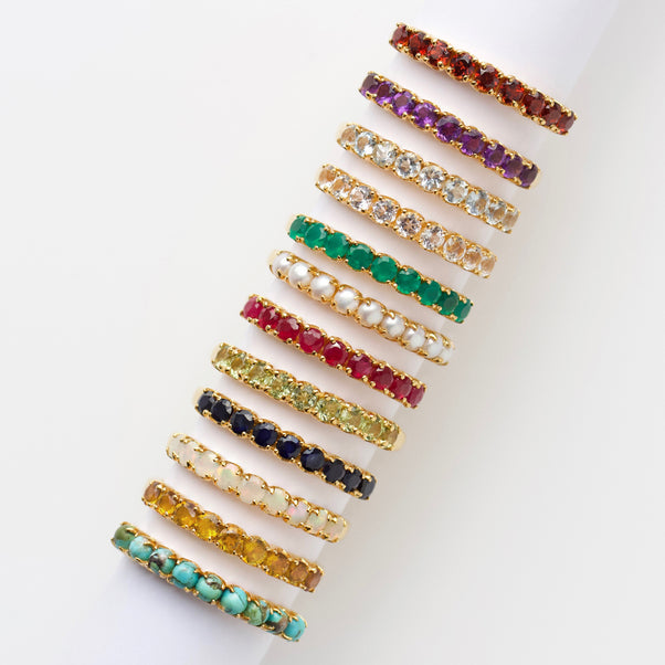 carrie elizabeth birthstone rings in gold vermeil