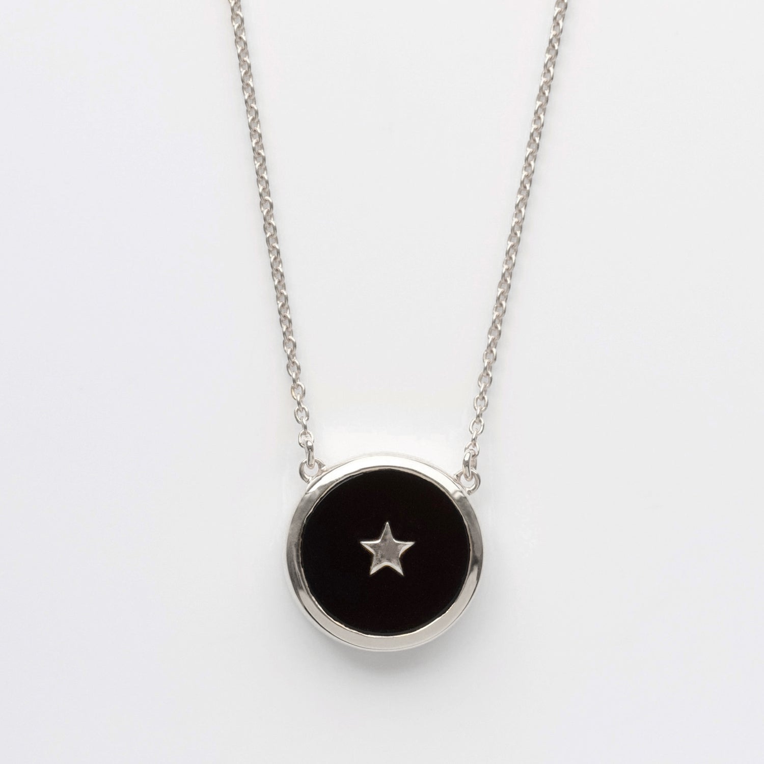 carrie elizabeth black onyx night sky necklace in sterling silver