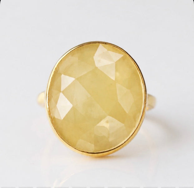 Yellow Sapphire Organic Statement Ring