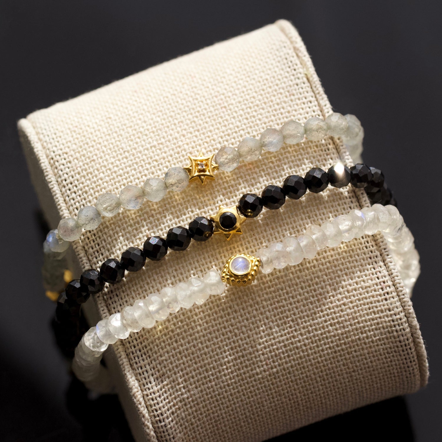 Anita rani shakti black onyx beaded bracelet