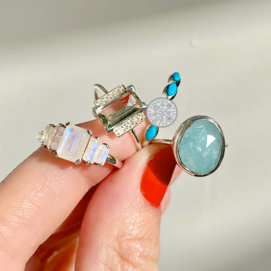 Georgia Green Amethyst & White Topaz Ring