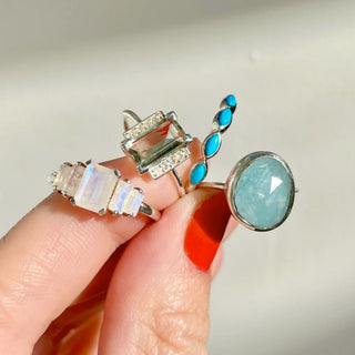 Georgia Green Amethyst & White Topaz Ring