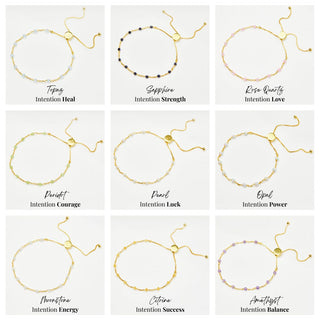 zoe sugg manifestation bracelets in gold