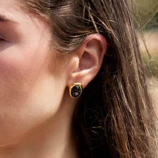 snowflake obsidian earrings