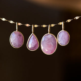 Exclusive Oval Pink Sapphire Pendant