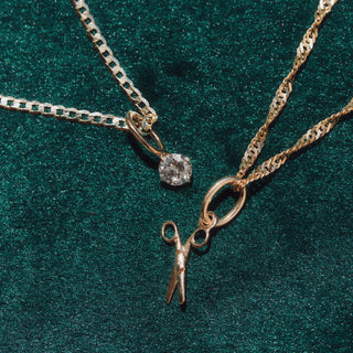 scissor charm solid gold