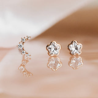 9k Gold flower earrings