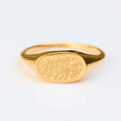 Custom Made Dog Nose Print Signet Ring