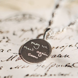 Engraved Handwriting Star Set Diamond Coin