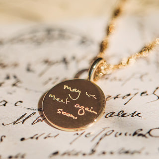 Engraved Handwriting Star Set Diamond Coin