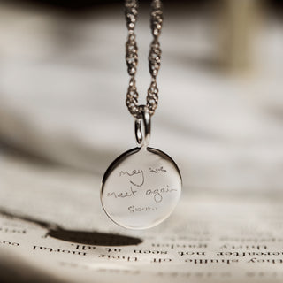 Engraved Handwriting Star Set Diamond Coin