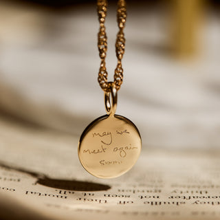 Engraved Handwriting Star Set Diamond Coin