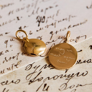 Engraved Handwriting Star Set Diamond Coin