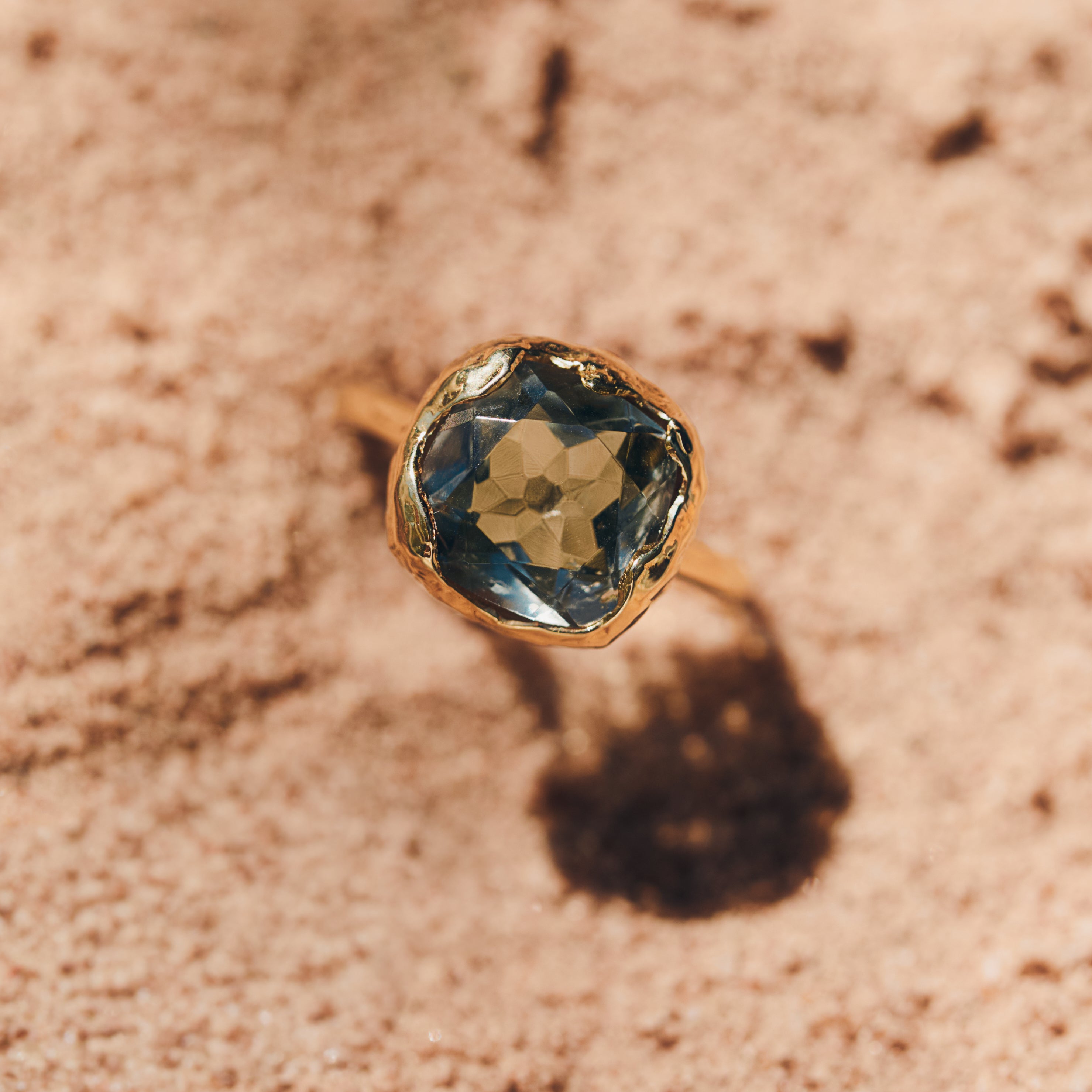 molten green amethyst ring
