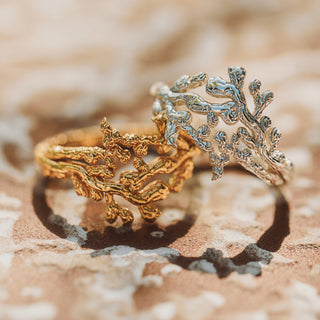 coral shaped ring gold vermeil