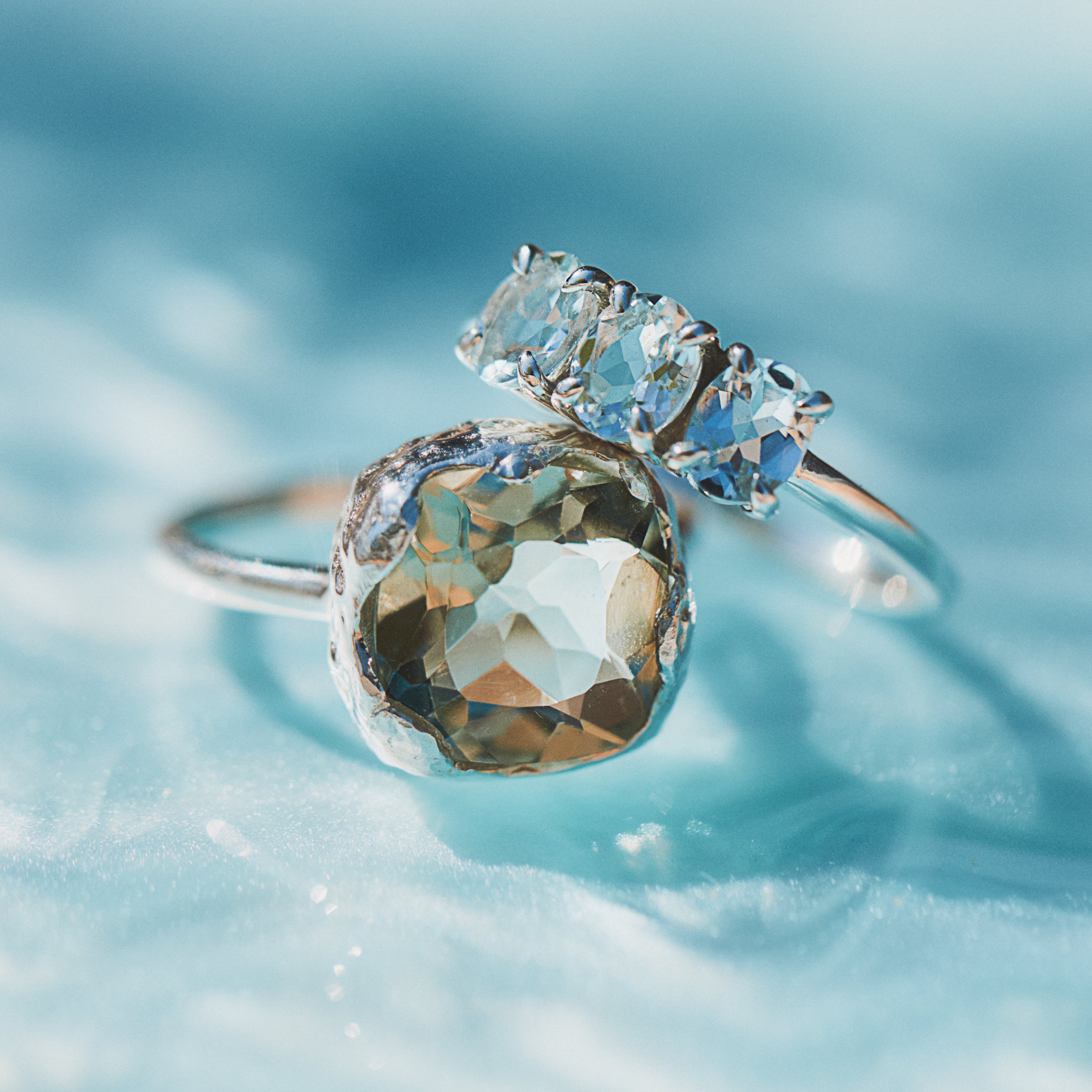 Green Amethyst Lagoon Ring