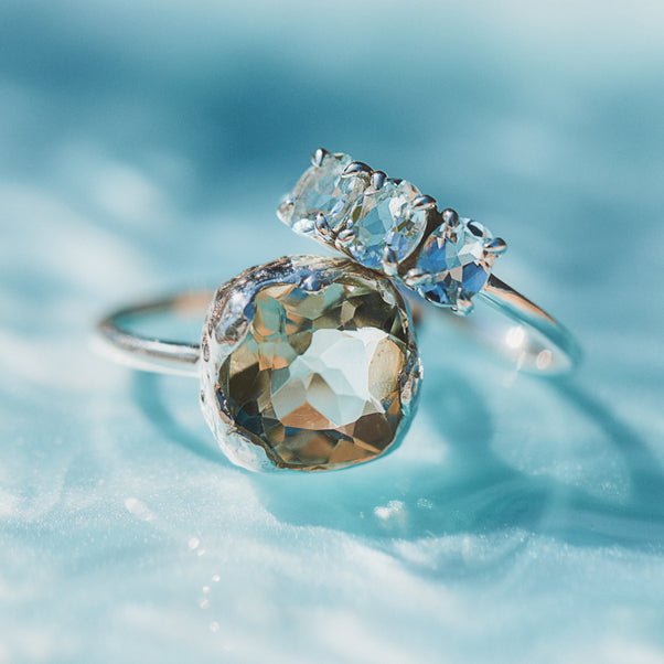 Green Amethyst Lagoon Ring