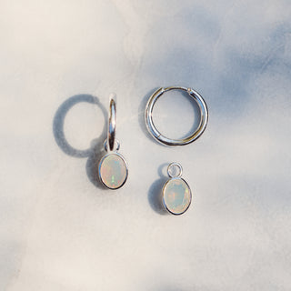 Opal earrings in silver