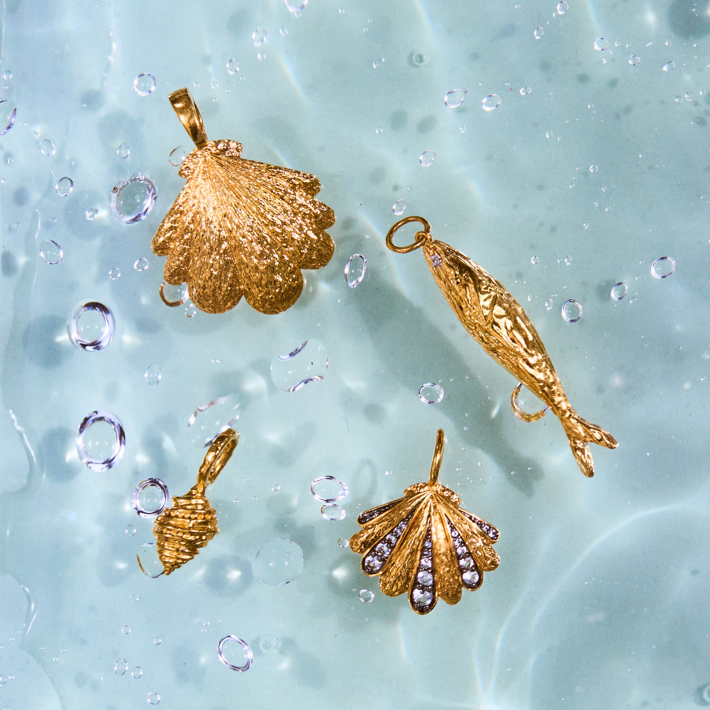 Molten Diamond Fish Pendant
