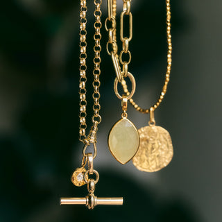 gold t bar necklace