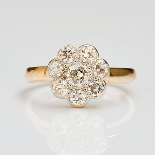 Vintage Diamond 9k Yellow Gold Ring- UK Size K 1/2