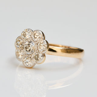 Vintage Diamond 9k Yellow Gold Ring- UK Size K 1/2