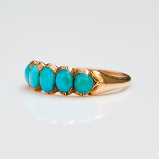 Vintage Turquoise 9k Gold Ring- UK Size i