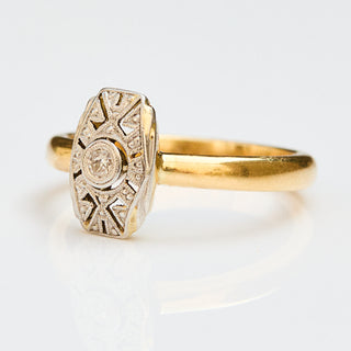 Vintage Diamond 9k Yellow Gold Ring- UK Size N