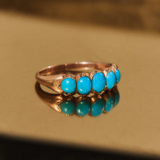 Vintage Turquoise 9k Gold Ring- UK Size i