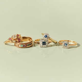 Vintage Ruby and Diamond 9k Yellow Gold Ring- UK Size P