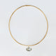Green Amethyst Vintage Oval Pendant & Torque Collar Necklace