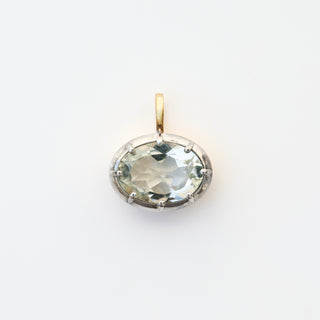 Green Amethyst Vintage Oval Pendant