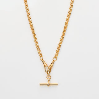 Luxe Chunky Double Dog Clip Necklace with Luxe T-Bar Pendant