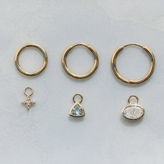 triangle shaped hoop charm