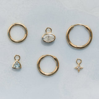 9k gold hoop charm