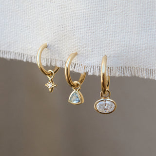 CE Moissanite Oval Hoop Charm