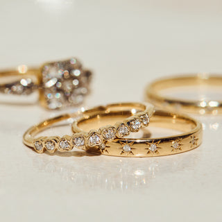 solid gold diamond heart ring
