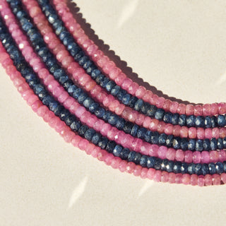 beaded necklace pink sapphire