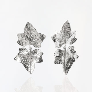 Lydia Millen Evergreen Statement Double Ivy Leaf Drop Earrings