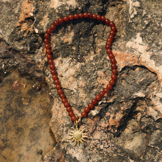 Red Onyx Statement Beaded Necklace
