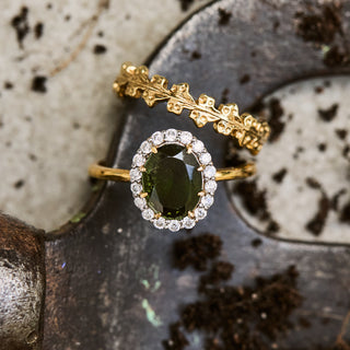 ivy leaf engraved ring