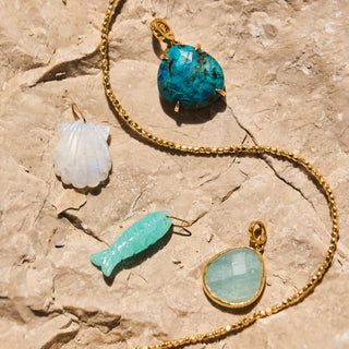 carrie elizabeth milky aquamarine statement pendant